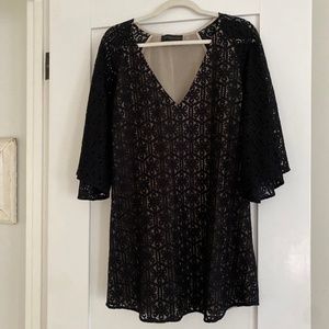 Corey Lynn Calter black lace mini dress